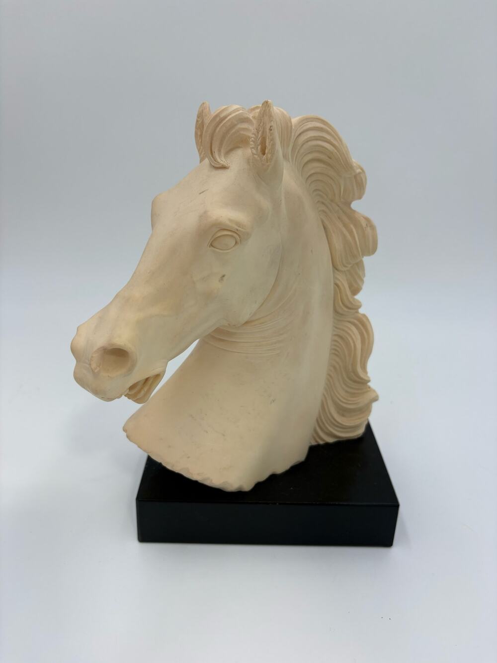 Vintage A. Ginnelli horse head bust sculpture Italy marbe resin signed